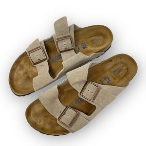 Birkenstock Arizona Soft Footbed Taupe Suede Sandals EU 39 Women’s 8 Men’s 6